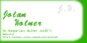 jolan wolner business card